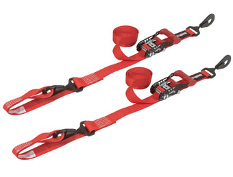 compare product SpeedStrap 1 1/2In x 10Ft Ratchet Tie-Down w/ Soft-Tie (2 Pack) - Red