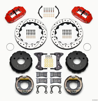 compare product Wilwood Narrow Superlite 4R Rear P-Brk Kit 12.88in Drilled Red Big Ford 2.36in Off Bronco 5 x 5.50