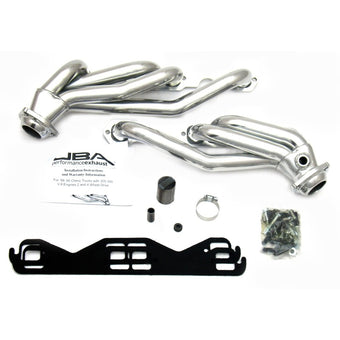 compare product JBA 86-95 GM Truck 5.0L/5.7L SBC w/o A.I.R. 1-1/2in Primary Silver Ctd Cat4Ward Header