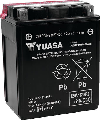 compare product Yuasa YTX14AH-BS High Performance AGM 12-Volt Battery w/Bottle