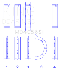 King Engine Bearings 97 - 07 Ford 2.5L/2.9L/3.0L (Size 0.25) Main Bearing Set - My Store