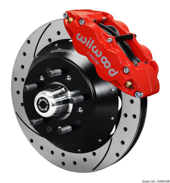 compare product Wilwood Narrow Superlite 6R Dust Seal Front Hub Kit 14.00in Drill Red 67-69 Camaro 64-72 Nova