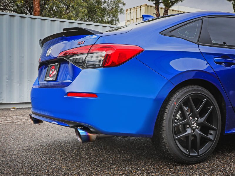 aFe POWER Takeda 22 - 23 Honda Civic Si I4 - 1.5L (t) 2.5in to 3in 304 SS CB Exhaust - Blue Flame Tips - My Store