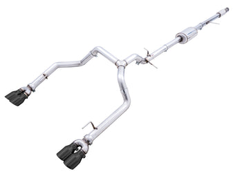 compare product AWE Tuning 4th Gen GM 1500 5.3L 0FG Cat-Back Split Rear Exit (w/ Bumper Cutouts) - Quad Diamond Tips