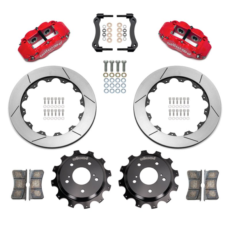 Wilwood 89 - 02 Nissan Skyline Superlite 4R Rear BBK w/ 13.50in Diameter Slotted Rotor - Red - My Store