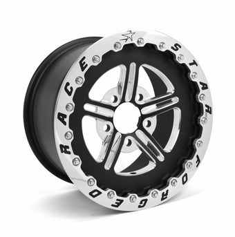 compare product Race Star 63 Pro Forged 15x10 SBL Sportsman 5x4.75 BC / 5.00in. BS Wheel - Black Anodized/Machined