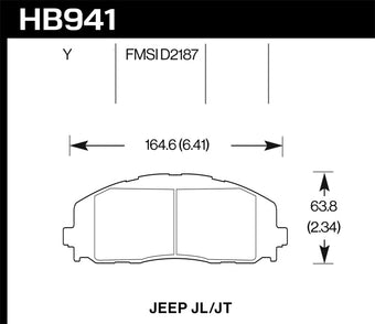 compare product Hawk 2018 Jeep Wrangler Rubicon LTS Street Front Brake Pads
