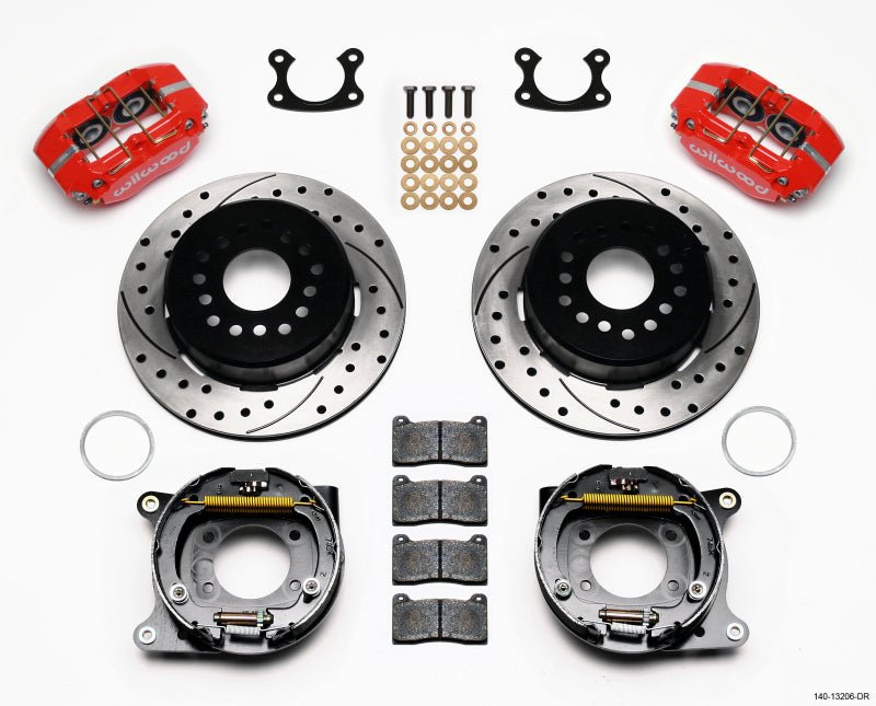 Wilwood Dynapro Dust - Boot P/S Park Brake Kit Drilled Red Small Ford 2.50in Offset - My Store
