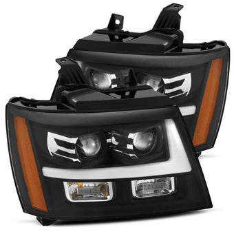 compare product AlphaRex 07-14 Chevrolet Tahoe/Suburban LUXX-Series LED Projector headlights Black w/ DRL/Sequential