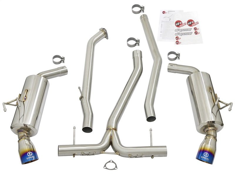 aFe POWER Takeda 16 - 17 Honda Civic I4 - 1.5L (t) 2.5 - 2.25in 304 SS CB Dual - Exit Exhaust Blue Tips - My Store