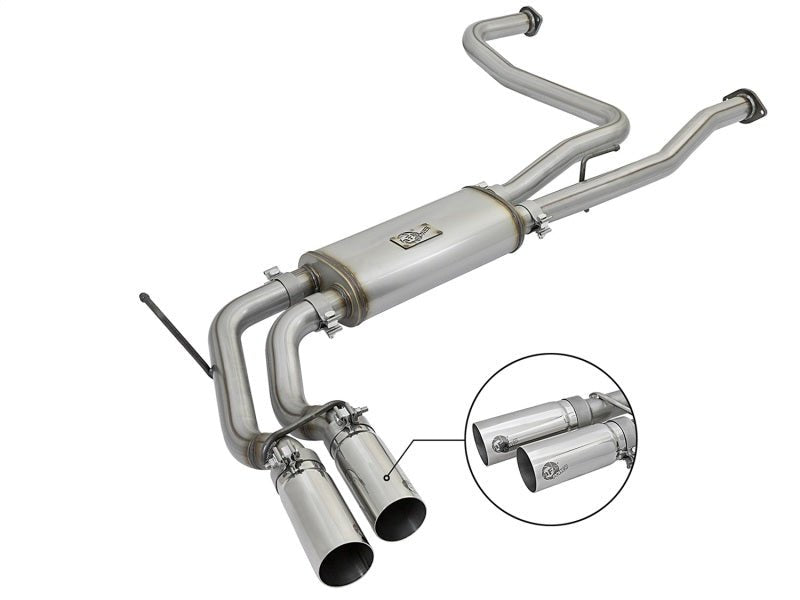 aFe Rebel Series 3in SS Cat - Back Exhaust System w/ Polished Tip 04 - 15 Nissan Titan V8 5.6L - My Store