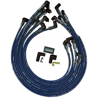 compare product Moroso Chevrolet Small Block Ignition Wire Set - Ultra 40 - Unsleeved - Non-HEI - Under Header -Blue