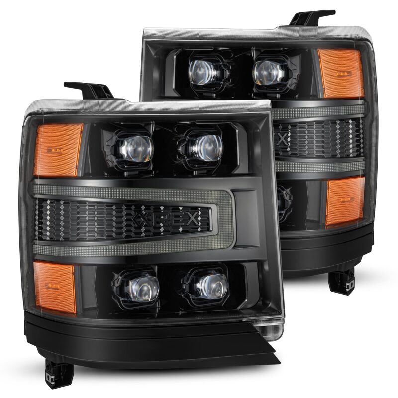 AlphaRex 16 - 18 Chevy 1500HD NOVA - Series LED Proj Headlghts Alpha BK Atv Lgt/SeqSig & DRL(Req 810023) - My Store