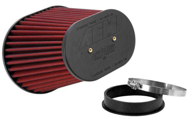 AEM Dryflow Air Filter - Oval Tapered 8in x 10.5in O/S Base / 5in x 7.75in O/S Top / 8in Height - My Store