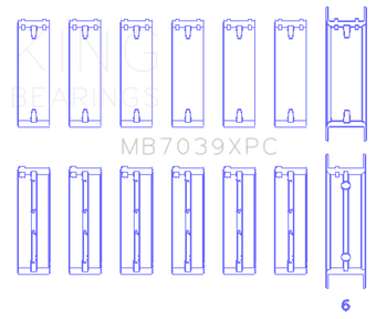 compare product King BMW M20/M50 2.0L/2.5L/2.7L Crankshaft Main Bearings Set (Size .025) - 7 Pairs Coated