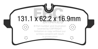 compare product EBC 14+ Porsche Macan (Cast Iron Rotors only) 3.6 Twin Turbo Yellowstuff Rear Brake Pads