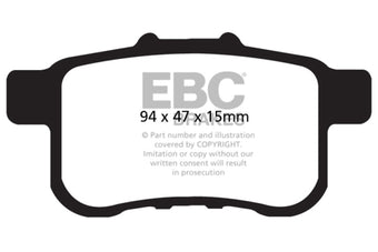 compare product EBC 09-14 Acura TSX 2.4 Redstuff Rear Brake Pads