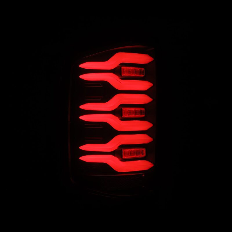 AlphaRex 14 - 18 Chevrolet Silverado Luxx - Series LED Tail Lights Black w/Activ Light/Seq Signal - My Store