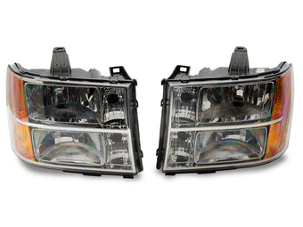 compare product Raxiom 07-14 GMC Sierra 1500/2500 HD/3500 HD Axial OEM Rep Headlights- Chrome Housing (Clear Lens)