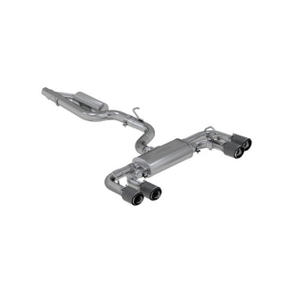 compare product MBRP 15-19 VW Golf R 3 in Cat Back w/ 4 in OD Quad Carbon Fiber Tips - T304