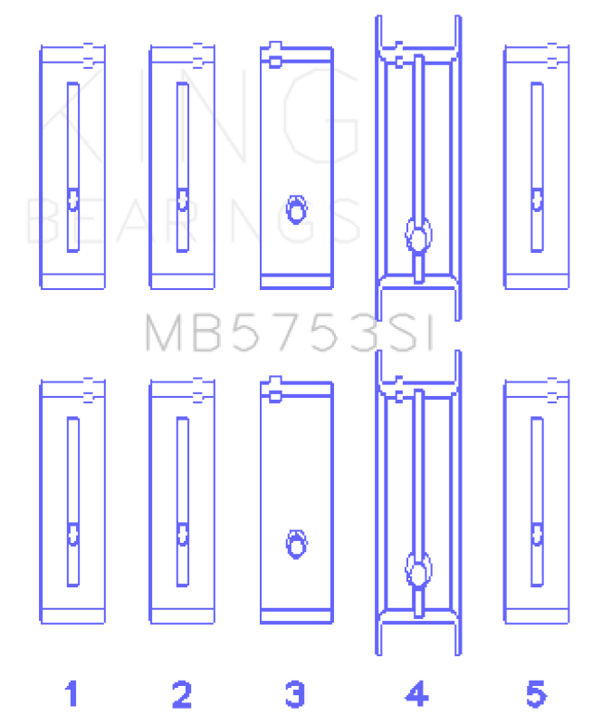 King Engine Bearings Chevrolet/Isuzu Ohv Ln2 Fl O/S 010 (Size +0.75mm) Main Bearing Set - My Store