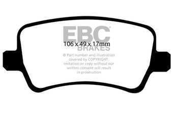 compare product EBC 13-15 Land Rover LR2 2.0 Turbo Ultimax2 Rear Brake Pads