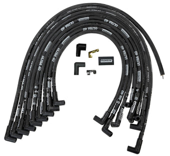 compare product Moroso Chevrolet Big Block Ignition Wire Set - Ultra 40 - Sleeved - HEI - Crab Cap - 90 Degree - Blk