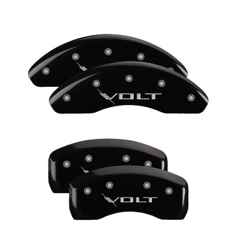 compare product MGP 4 Caliper Covers Engraved Front & Rear Volt Black finish silver ch