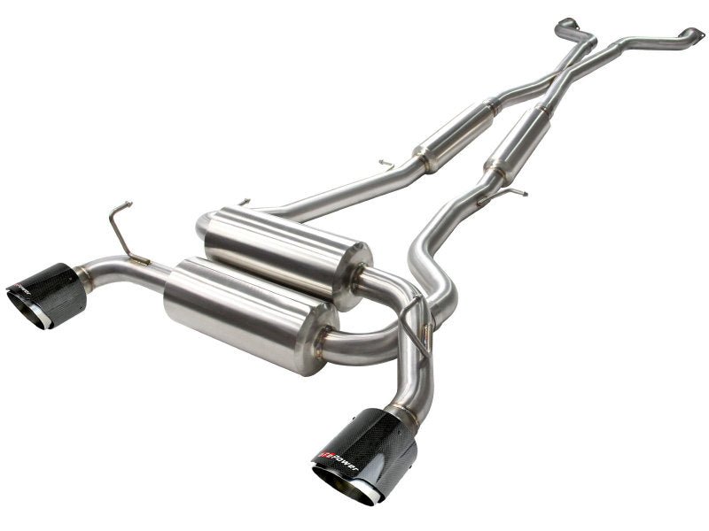 aFe Takeda 2 - 1/2in 304SS Cat - Back Exhaust Infiniti G37 08 - 13/Q60 14 - 15 V6 - 3.7 w/ Carbon Fiber Tips - My Store