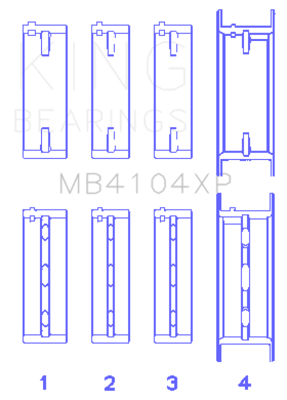 King Engine Bearings Nissan VG30DE/VG30DETT (Size +.025) Performance Main Bearing Set - My Store