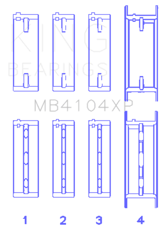 compare product King Engine Bearings Nissan VG30DE/VG30DETT (Size +.025) Performance Main Bearing Set