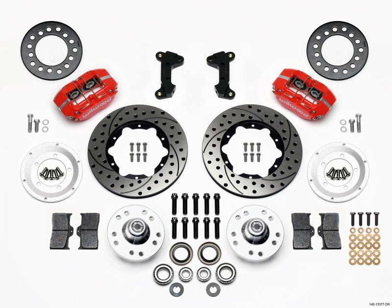 Wilwood Dynapro Dust - Boot Front Kit 11.00in Drilled - Red 74 - 80 Pinto/Mustang II Disc Spindle only - My Store