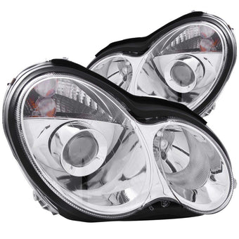 compare product ANZO 2001-2007 Mercedes Benz C Class W203 Projector Headlights Chrome