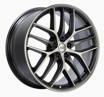 compare product BBS CC-R 20x8.5 5x120 ET32 Satin Graphite Diamond Cut Polished Rim Protector Wheel -82mm PFS Req.