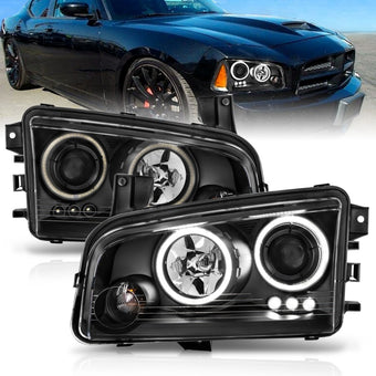 compare product ANZO 2006-2010 Dodge Charger Projector Headlights w/ Halo Chrome (CCFL)