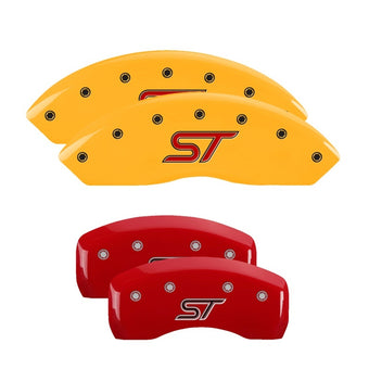 compare product MGP 4 Caliper Covers Engraved Front & Rear ST Logo Red Finish Silver Char 2021 Ford Explorer
