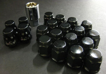 compare product Project Kics 16 LUGS + 4 LOCKS Black Bullock And Nut Set - 12X1.50