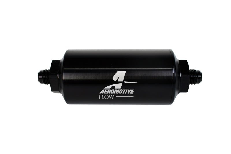 Aeromotive In - Line Filter - (AN - 6 Male) 10 Micron Microglass Element Bright Dip Black Finish - My Store