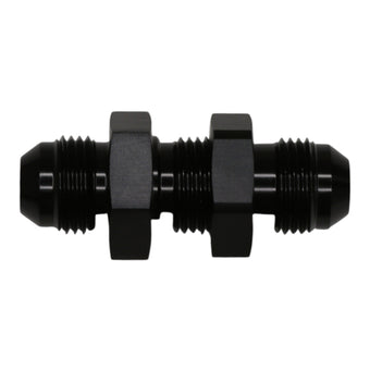 compare product DeatschWerks 8AN Male Flare to 8AN Male Flare Bulkhead Adapter (Incl Nut) - Anodized Matte Black