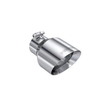 compare product MBRP Universal T304 Stainless Steel Tip 3on ID / 5in OD Out / 8in Length Angle Cut Dual Wall