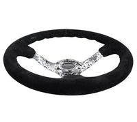 NRG Reinforced Steering Wheel (350mm / 3in. Deep) Blk Suede w/Hydrodipped Digi - Camo Spokes - My Store