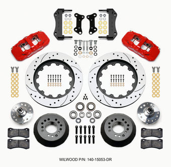 compare product Wilwood AERO6 Front Hub Kit 15.00 Drilled Red 67-69 Camaro 64-72 Nova Chevelle