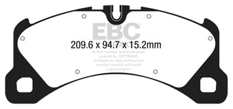 compare product EBC 14+ Porsche Macan (Cast Iron Rotors only) 3.0 Twin Turbo Yellowstuff Front Brake Pads