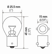 Hella Bulb 1141 12V 18W Ba15S S8 (2) - My Store
