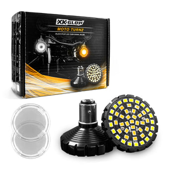 compare product XK Glow Motorcycle Front LED Turn Signal Kit - Bullet Style Clear Lenses