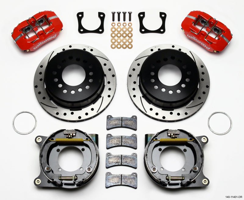 Wilwood Dynapro Low - Profile 11.00in P - Brake Kit Drill - Red Chevy 12 Bolt Spcl 2.81in Offset - My Store