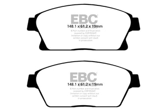compare product EBC 13+ Buick Encore 1.4 Turbo Ultimax2 Front Brake Pads