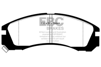 compare product EBC 91-96 Dodge Stealth 3.0 2WD Greenstuff Front Brake Pads