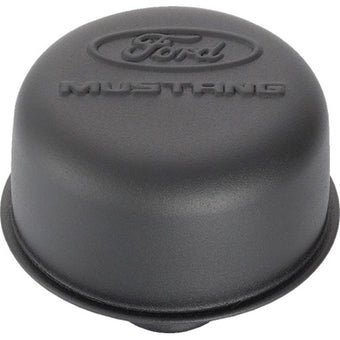 compare product Ford Racing Black Crinkle Finish Breather Cap w/ Ford Mustang Logo