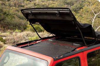 compare product Rampage 2018-2019 Jeep Wrangler(JL) Unlimited Sport 4-Door Mesh Shade Top - Extended - Black